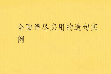 全面详尽实用的造句实例