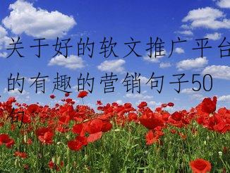 关于好的软文推广平台的有趣的营销句子50句