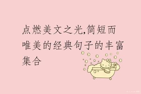 点燃美文之光,简短而唯美的经典句子的丰富集合