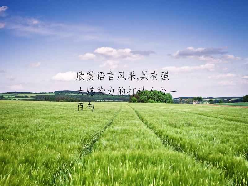 欣赏语言风采,具有强大感染力的打动人心一百句