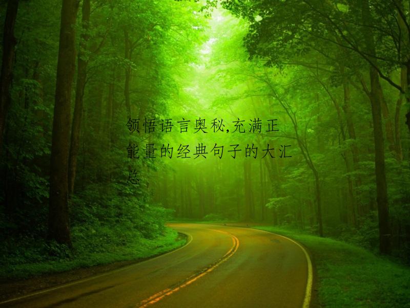 领悟语言奥秘,充满正能量的经典句子的大汇总