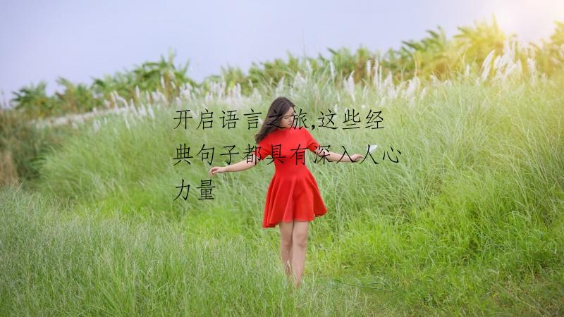 开启语言之旅,这些经典句子都具有深入人心力量