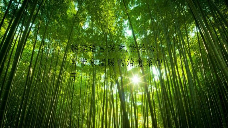 解读语言深意,能给心灵带来温暖的治愈系句子