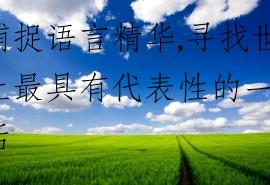 捕捉语言精华,寻找世上最具有代表性的一句话