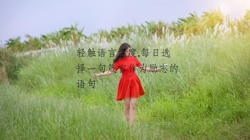 轻触语言温度,每日选择一句箴言作为励志的语句
