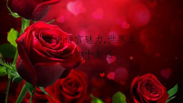 邂逅语言魅力,世界上最经典的十句话