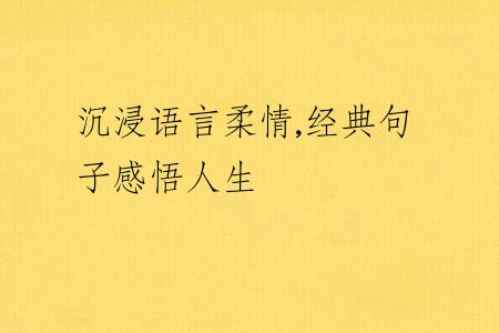 沉浸语言柔情,经典句子感悟人生