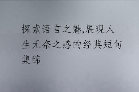 探索语言之魅,展现人生无奈之感的经典短句集锦