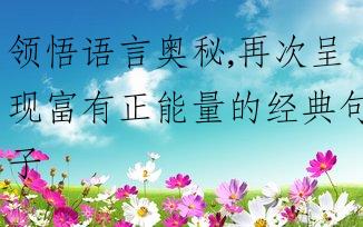 领悟语言奥秘,再次呈现富有正能量的经典句子