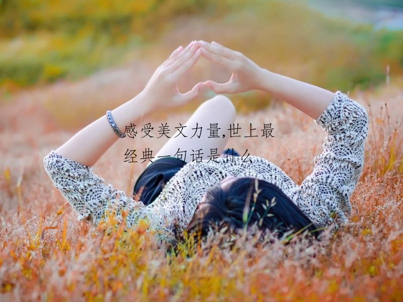 感受美文力量,世上最经典一句话是什么
